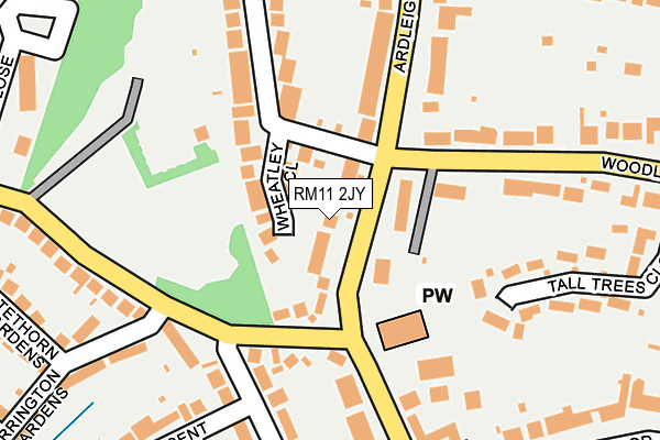 RM11 2JY map - OS OpenMap – Local (Ordnance Survey)