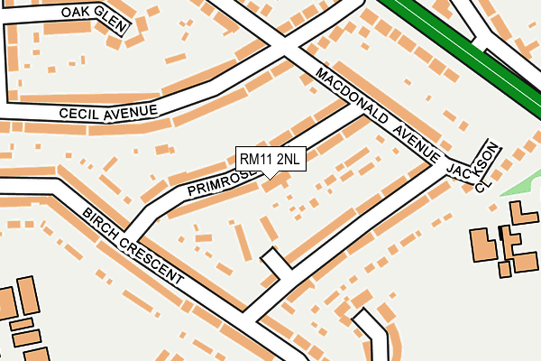 RM11 2NL map - OS OpenMap – Local (Ordnance Survey)