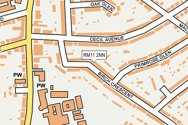 RM11 2NN map - OS OpenMap – Local (Ordnance Survey)