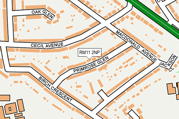 RM11 2NP map - OS OpenMap – Local (Ordnance Survey)