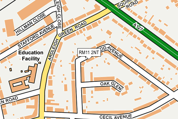 RM11 2NT map - OS OpenMap – Local (Ordnance Survey)