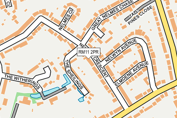 RM11 2PR map - OS OpenMap – Local (Ordnance Survey)