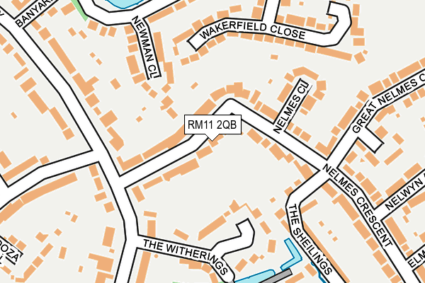 RM11 2QB map - OS OpenMap – Local (Ordnance Survey)