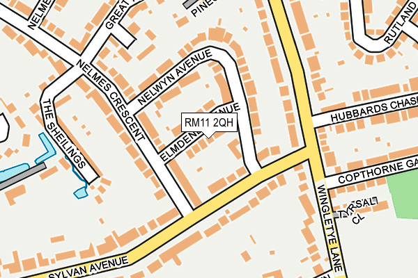 RM11 2QH map - OS OpenMap – Local (Ordnance Survey)