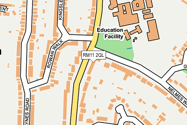 RM11 2QL map - OS OpenMap – Local (Ordnance Survey)