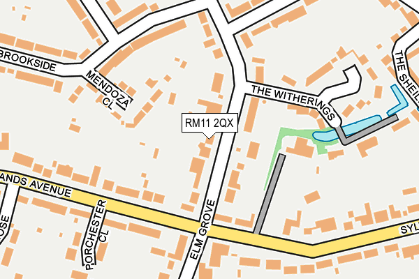 RM11 2QX map - OS OpenMap – Local (Ordnance Survey)