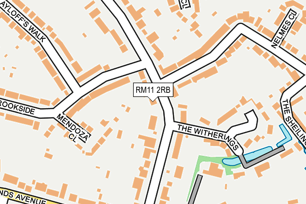 RM11 2RB map - OS OpenMap – Local (Ordnance Survey)