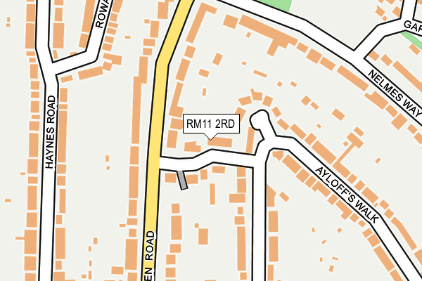 RM11 2RD map - OS OpenMap – Local (Ordnance Survey)