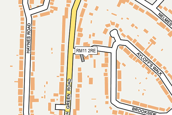 RM11 2RE map - OS OpenMap – Local (Ordnance Survey)