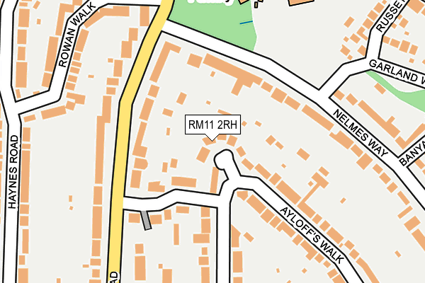 RM11 2RH map - OS OpenMap – Local (Ordnance Survey)