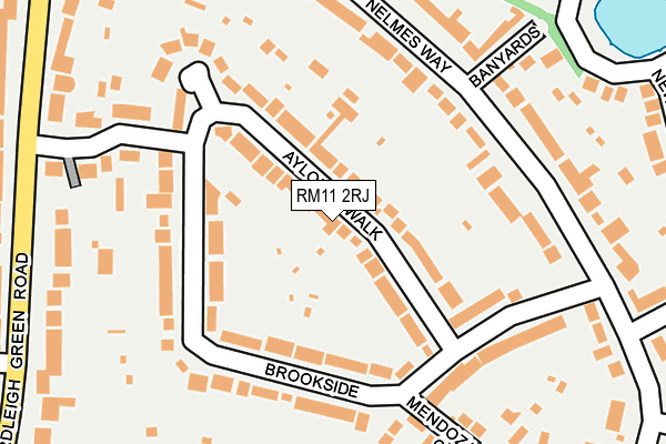 RM11 2RJ map - OS OpenMap – Local (Ordnance Survey)