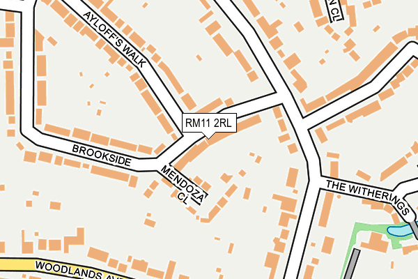RM11 2RL map - OS OpenMap – Local (Ordnance Survey)
