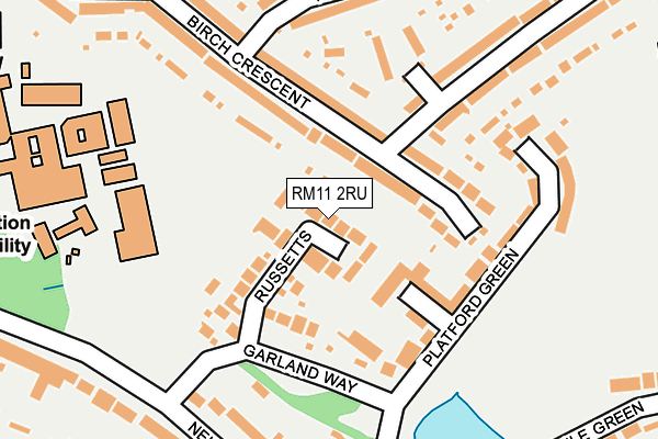 RM11 2RU map - OS OpenMap – Local (Ordnance Survey)