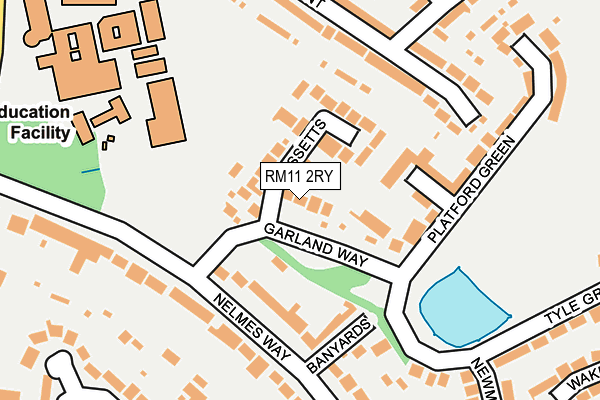 RM11 2RY map - OS OpenMap – Local (Ordnance Survey)