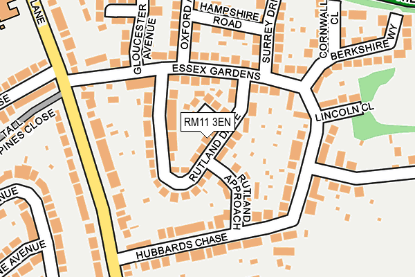 RM11 3EN map - OS OpenMap – Local (Ordnance Survey)