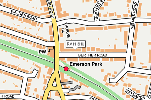 RM11 3HU map - OS OpenMap – Local (Ordnance Survey)