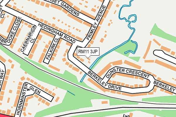 RM11 3JP map - OS OpenMap – Local (Ordnance Survey)