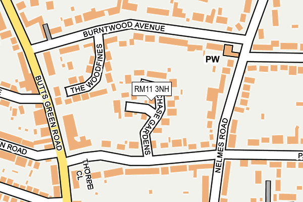 RM11 3NH map - OS OpenMap – Local (Ordnance Survey)