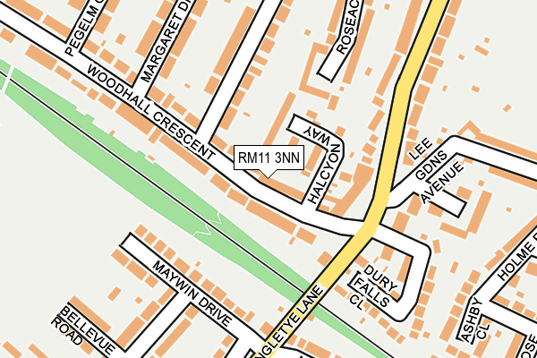 RM11 3NN map - OS OpenMap – Local (Ordnance Survey)