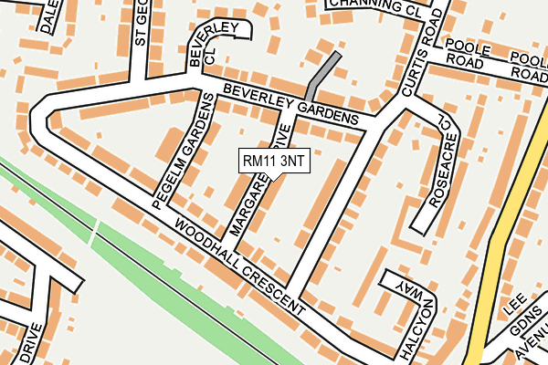 RM11 3NT map - OS OpenMap – Local (Ordnance Survey)