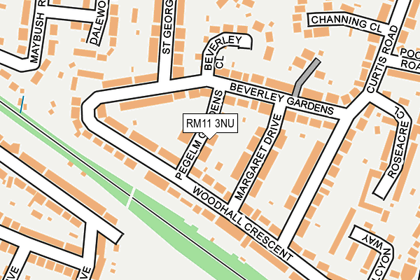 RM11 3NU map - OS OpenMap – Local (Ordnance Survey)