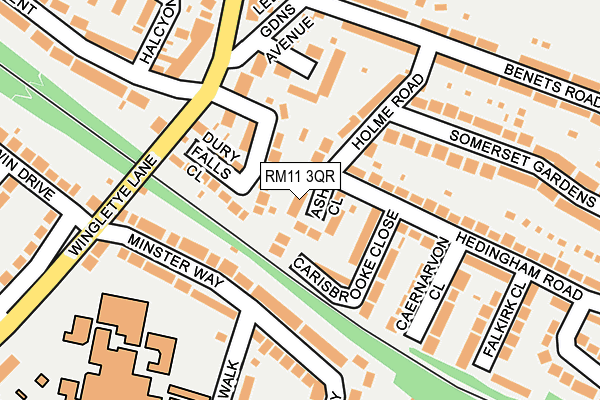 RM11 3QR map - OS OpenMap – Local (Ordnance Survey)