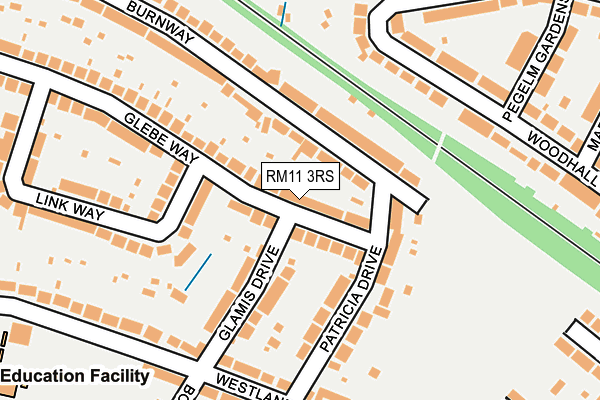 RM11 3RS map - OS OpenMap – Local (Ordnance Survey)