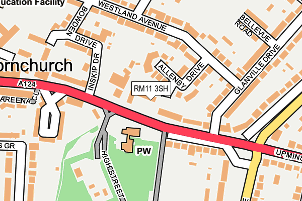 RM11 3SH map - OS OpenMap – Local (Ordnance Survey)