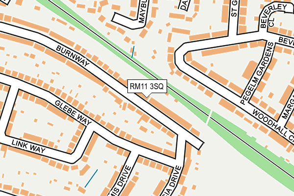 RM11 3SQ map - OS OpenMap – Local (Ordnance Survey)