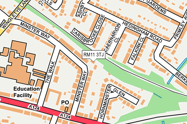 RM11 3TJ map - OS OpenMap – Local (Ordnance Survey)