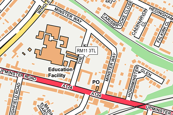 RM11 3TL map - OS OpenMap – Local (Ordnance Survey)