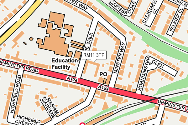 RM11 3TP map - OS OpenMap – Local (Ordnance Survey)