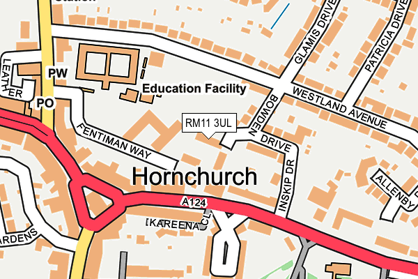 RM11 3UL map - OS OpenMap – Local (Ordnance Survey)