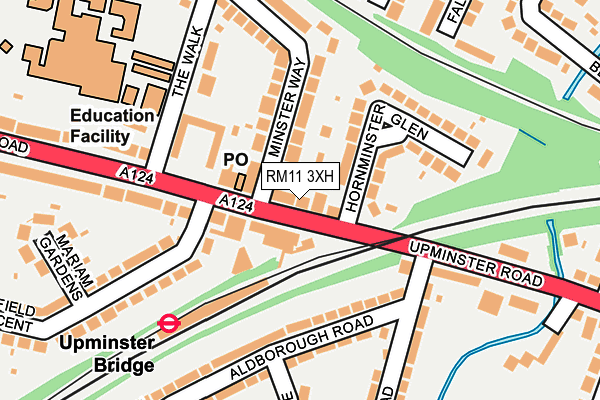 RM11 3XH map - OS OpenMap – Local (Ordnance Survey)