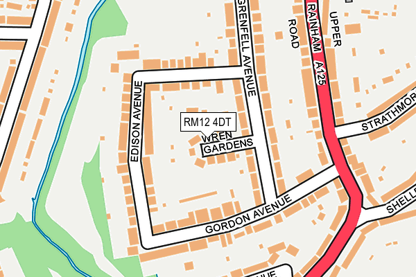 RM12 4DT map - OS OpenMap – Local (Ordnance Survey)