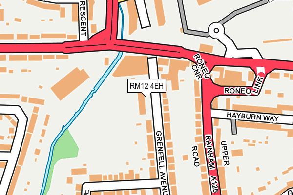 RM12 4EH map - OS OpenMap – Local (Ordnance Survey)
