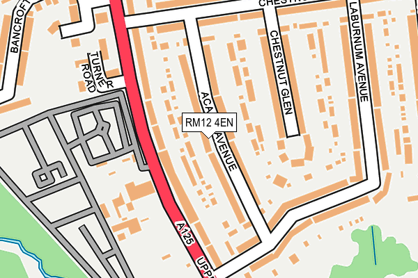 RM12 4EN map - OS OpenMap – Local (Ordnance Survey)