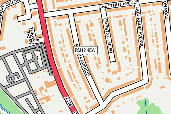 RM12 4EW map - OS OpenMap – Local (Ordnance Survey)