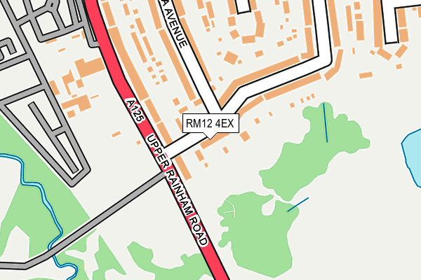 RM12 4EX map - OS OpenMap – Local (Ordnance Survey)
