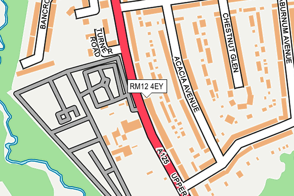 RM12 4EY map - OS OpenMap – Local (Ordnance Survey)