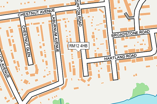 RM12 4HB map - OS OpenMap – Local (Ordnance Survey)
