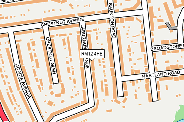 RM12 4HE map - OS OpenMap – Local (Ordnance Survey)