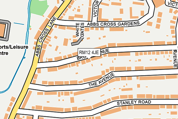 RM12 4JE map - OS OpenMap – Local (Ordnance Survey)