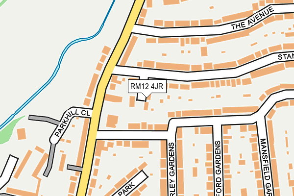 RM12 4JR map - OS OpenMap – Local (Ordnance Survey)