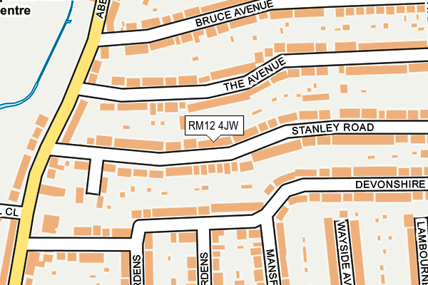 RM12 4JW map - OS OpenMap – Local (Ordnance Survey)