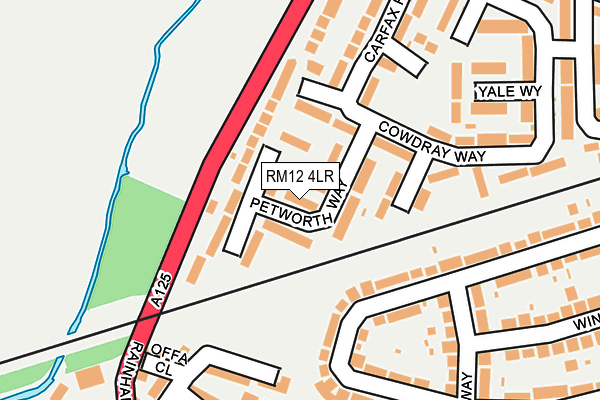 RM12 4LR map - OS OpenMap – Local (Ordnance Survey)