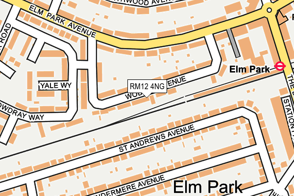 RM12 4NG map - OS OpenMap – Local (Ordnance Survey)