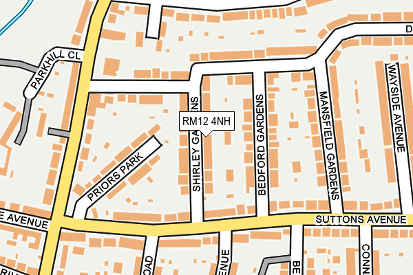 RM12 4NH map - OS OpenMap – Local (Ordnance Survey)