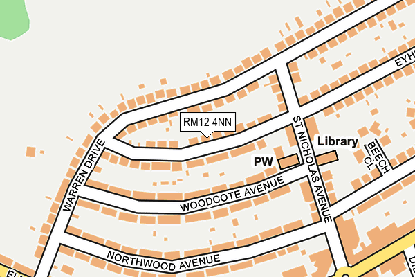 RM12 4NN map - OS OpenMap – Local (Ordnance Survey)