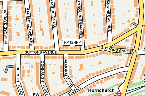 RM12 4NP map - OS OpenMap – Local (Ordnance Survey)